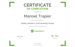 Certificate Of Completion For Godot Shaders